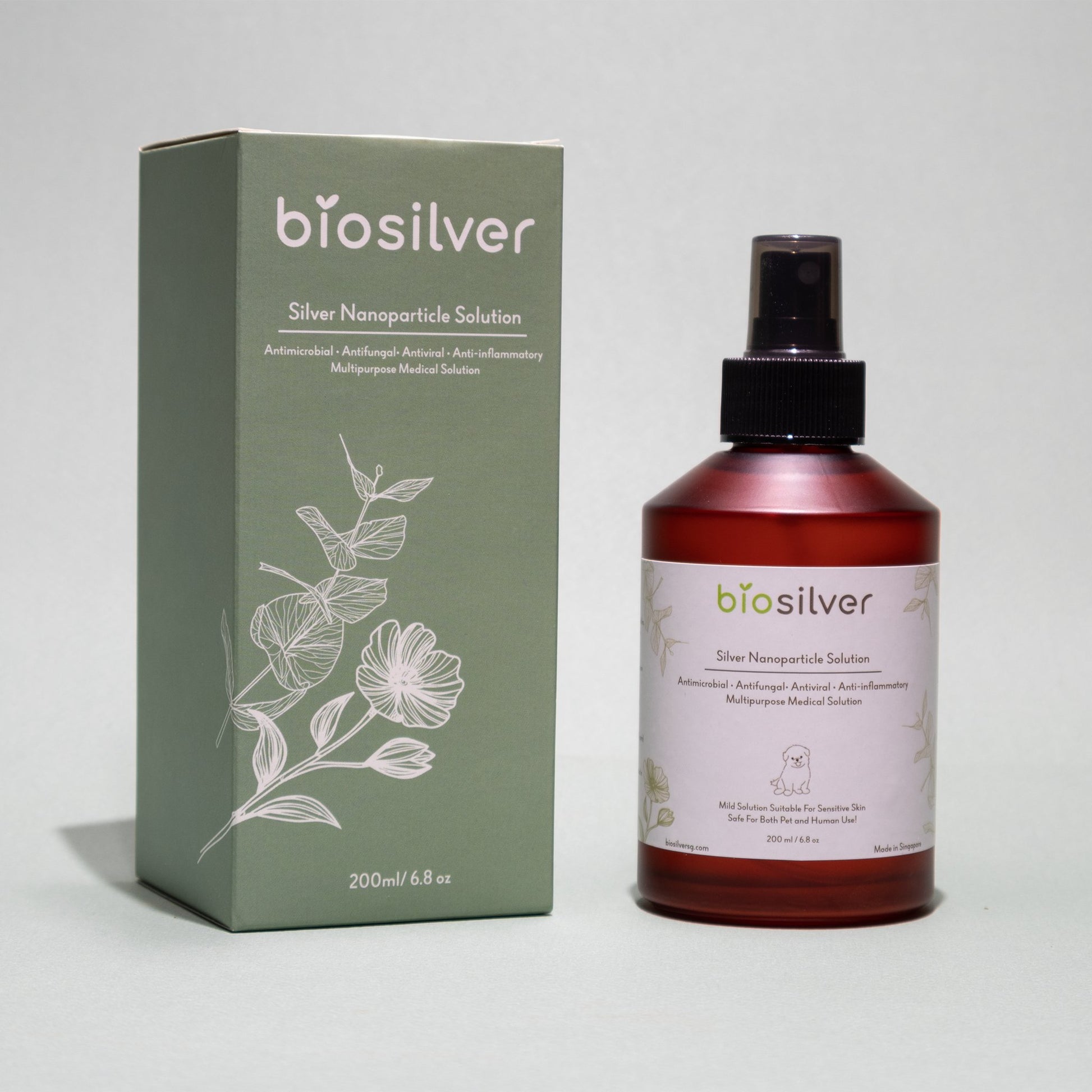 Biosilver™ Silver Nanoparticle Solution-Colloidal Silver Alternative-Silver Spray-Box + Bottle